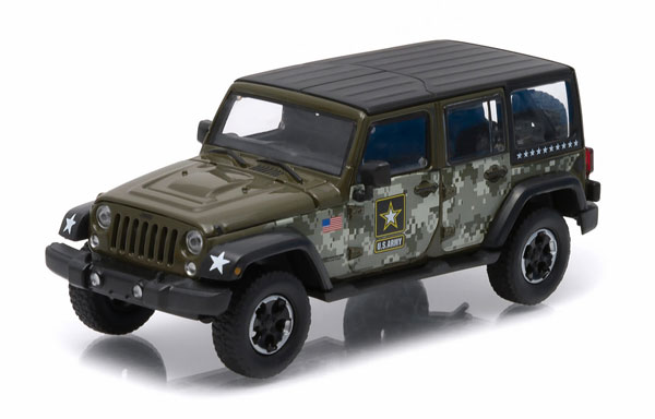 jeep wrangler 4x4 unlimited u.s.army edition 5-дв. (hard top) - dark green GL86068 Модель 1:43