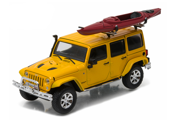 jeep wrangler 4х4 unlimited c байдаркой 5-дв.(hard top) 2016 metallic yellow GL86081 Модель 1:43