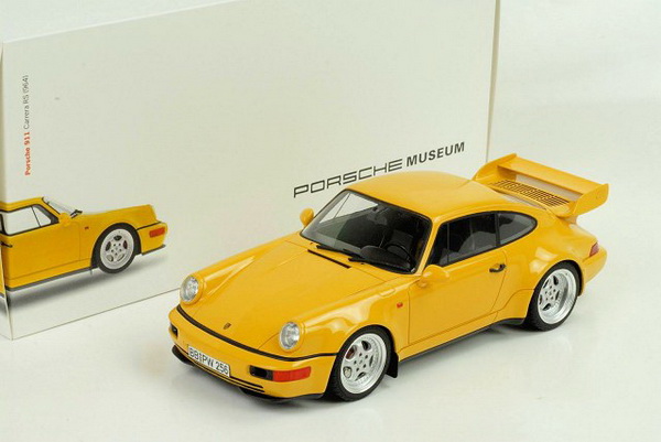 Модель 1:18 Porsche 911 (964) Carrera RS 3,8 - yellow (Porsche Museum special)