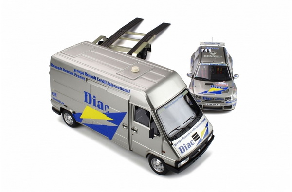 renault «set rallye monte-carlo» master van + trailer + clio maxi «diac» №15 OT289B Модель 1:18