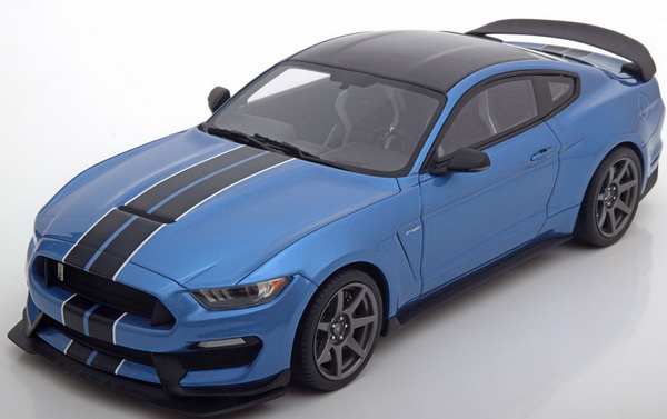 Модель 1:18 Ford Mustang Shelby GT 350 R Coupe - blue/black stripes