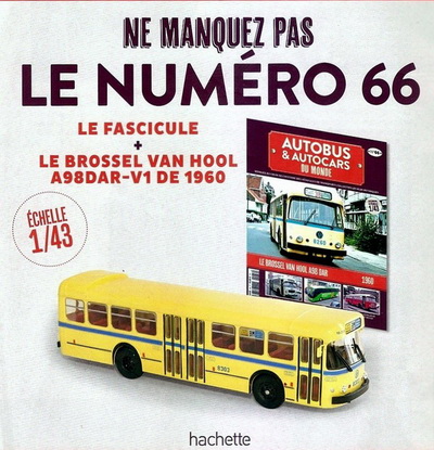 Модель 1:43 Van Hool A98DAR-V1 Brussels - серия «Autobus et autocars du Monde» №66 (с журналом)