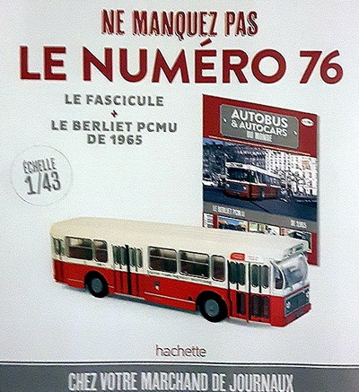 Модель 1:43 Berliet PCMU - France (1965) - серия «Autobus et autocars du Monde» №76 (с журналом)