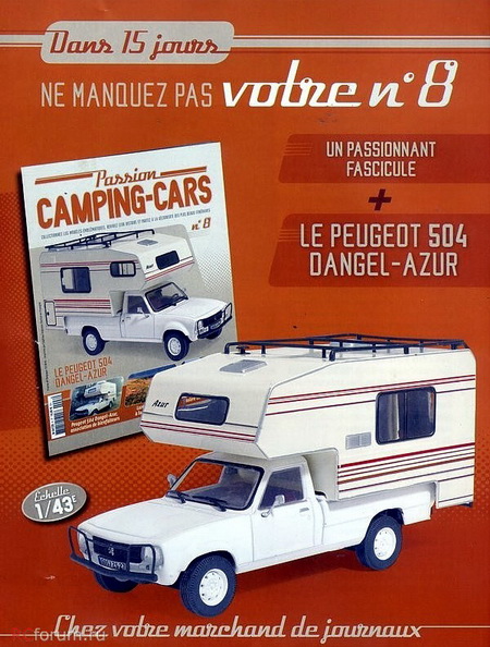 Модель 1:43 Peugeot 504 Dangel - Azur - серия «Collection Camping-Cars» №8 (с журналом)