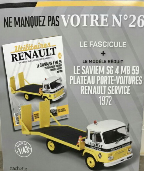 Модель 1:43 Saviem SG 4 MB 59 - Plateau Renault серия «Utilitaires Renault» №26