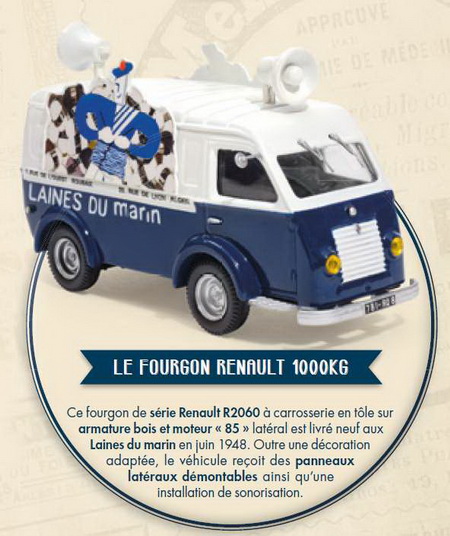 Модель 1:43 Renault 1000 kg «Laines du marin» - серия «Véhicules Publicitaires» №31 (с журналом)