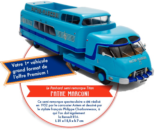 panhard titan pathé marconi - серия «véhicules publicitaires» №1 (с журналом) M8134-1 Модель 1:43