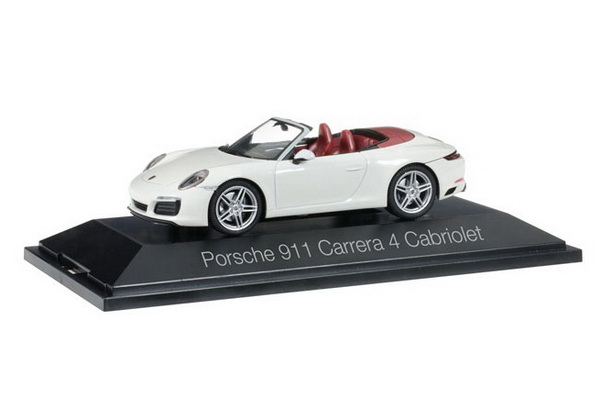 Porsche 911 Carrera 4 Cabrio - white 071116 Модель 1:43