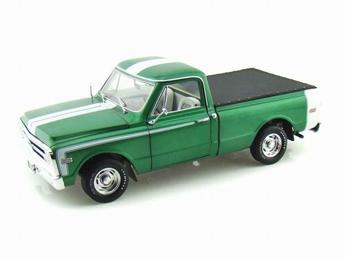 chevrolet c-10 fleetside pickup - rallye green w/white hockey stripe H61-50907 Модель 1:18