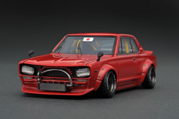 Модель 1:43 Nissan Skyline GT-R (KPGC10) Tuned Version LB Works Hakosuka - red