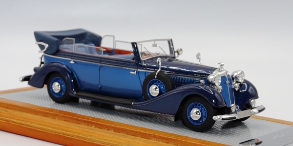horch 951 pullman cabrio gläser original car - 2-tones blue (l.e.50pcs) IL141 Модель 1:43