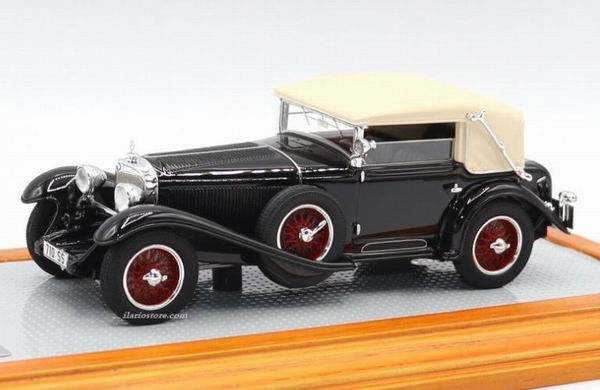 mercedes-benz 710ss 1929 cabriolet c sindelfingen sn36213 left hand drive close car - black (l.e.30 pcs) IL154 Модель 1:43
