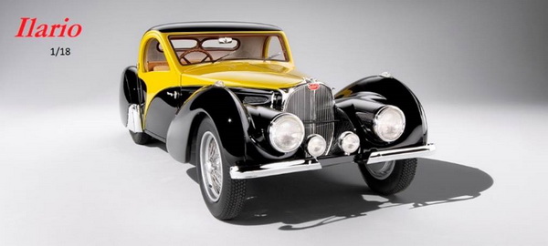 Модель 1:18 Bugatti T57SC Atalante Ch.№57562 Original & Current Car - black/yellow (L.E.50pcs)
