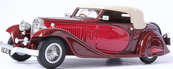 Модель 1:43 Bugatti T57 Stelvio Drophead Coupе Usine Ch.№57219 - bordeaux/red