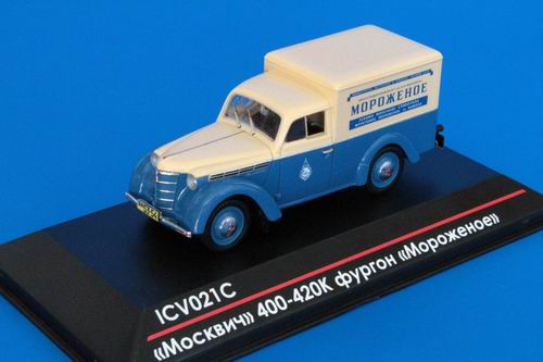 «Москвич» 400-420К Фургон - «Мороженое» (серия 100 экз.) ICV021C Модель 1:43
