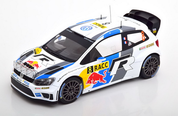 Модель 1:18 Volkswagen Polo R WRC №8 Rally Catalunya (с люстрой) Чемпион мира (Sebastien Ogier - Julien Ingrassia)