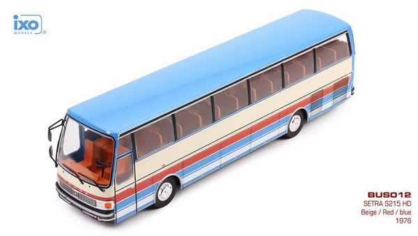 автобус setra s215 hd 1976 beige/red BUS012 Модель 1:43