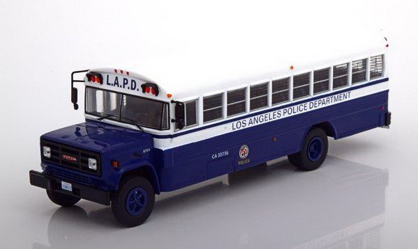 автобус gmc 6000 "los angeles police department" (Полиция Лос-Анжелеса) 1988 blue/white BUS017 Модель 1:43