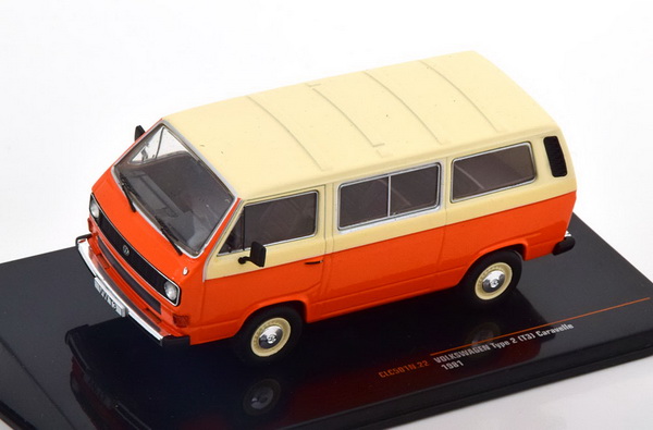 vw bus t3 caravelle - 1981 - orange/beige CLC501 Модель 1:43