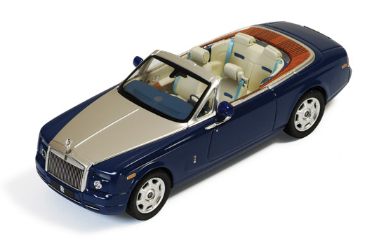rolls-royce phantom drophead coupe - blue/dark white interiors MOC127 Модель 1:43