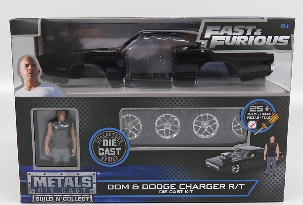 DODGE Dom's Dodge Charger R/t 1970 - With Figure Dominic Toretto - Fast & Furious 7, Matt Black