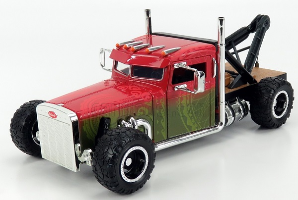 PETERBILT Custom Truck (1956) - Fast & Furious 9 - Hobbs And Shaw Movie, Red Green 253203063-32089 Модель 1:24