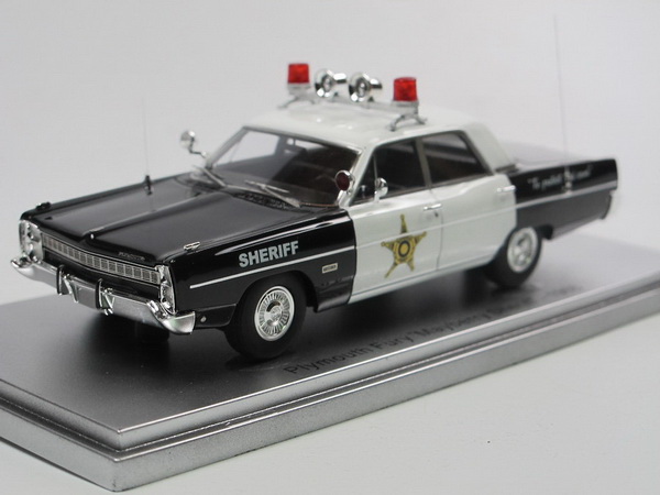Plymouth Fury (4-door) Sedan Police Mayberry Sheriff - black/white (L.E.250pcs) KE43053003 Модель 1:43
