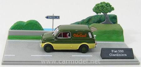 fiat 500 giardiniera van «olio carli» / green yellow EDI018D Модель 1:43