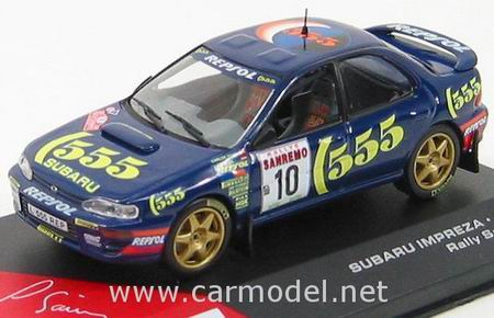 Модель 1:43 Subaru Impreza №10 2nd Rally Sanremo (Carlos Sainz - Luis Moya) - blue