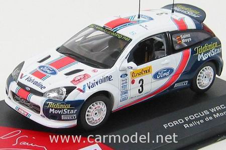 Модель 1:43 Ford Focus WRC №3 2nd Rallye Monte-Carlo (Carlos Sainz - Luis Moya) - white/blue