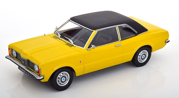 Ford Taunus L Saloon with vinyl roof - 1971 - yellow flatblack KKDC180973 Модель 1:18