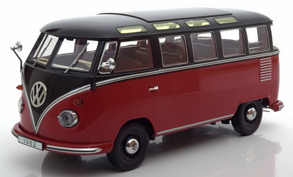 Модель 1:18 Volkswagen Bulli T1 Samba - red/black