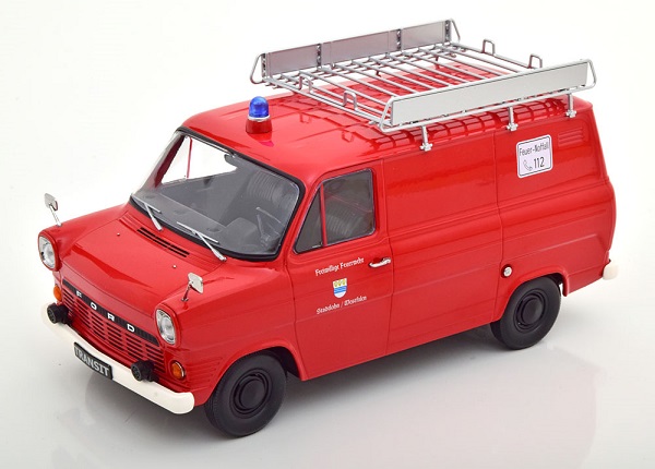 Модель 1:18 FORD - TRANSIT MKI VAN FEUERWEHR - FIRE ENGINE 1970 - RED