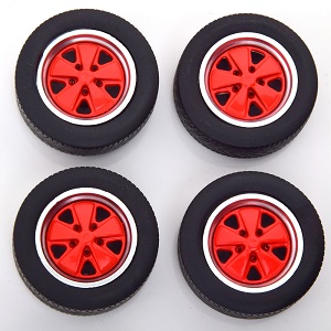 Porsche Hackmesser Felgen und Reifen-Set red