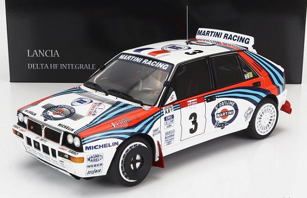 lancia delta hf integrale evoluzione martini racing n3 winner rally tour de corse - 1992 - d.auriol - b.occelli, white blue red 08348H Модель 1:18