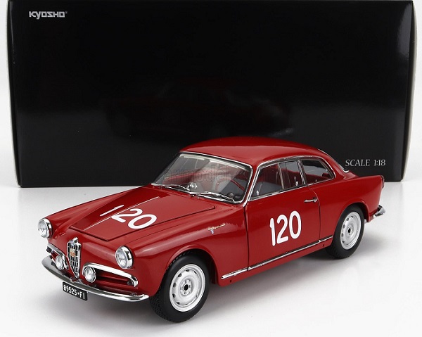Модель 1:18 Alfa Romeo Giulietta Sv Sprint Veloce N120 Mille Miglia - 1956 - G.Becucci - P.Cazzato, Red