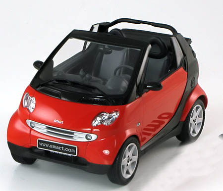Модель 1:18 Smart ForTwo Cabrio - red/black w/grey panels