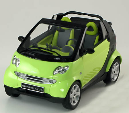 smart fortwo cabrio - light green/black w/black panels 34915 Модель 1:18