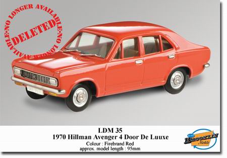 hillman avenger deluxe (4 door) - firebrand red LDM35 Модель 1:43