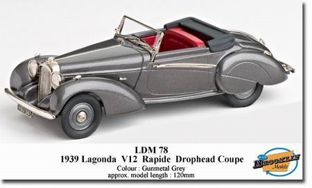 Модель 1:43 Lagonda V12 Rapide Drophead Coupe - gunmetal grey
