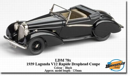 lagonda v12 rapide drophead coupe - black (factory special model) LDM78X Модель 1:43