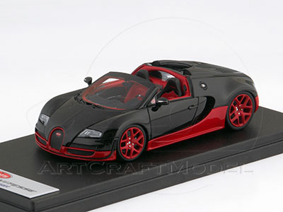 bugatti veyron 16.4 gran sport vitesse geneva motorshow - black/red LS396E Модель 1:43