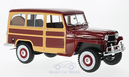 Jeep Willys Station Wagon - dark red/woody 92858R Модель 1 18