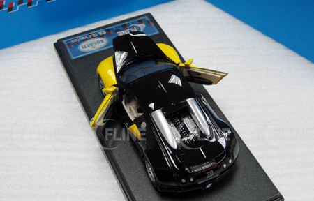 bugatti veyron - yellow/black [все открывается] LKM0403 Модель 1:43