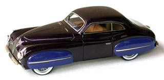 delahaye 135ms coupe ghia aigle ch.№800573 restored model - aubergine body / blue fenders MA114B Модель 1:43