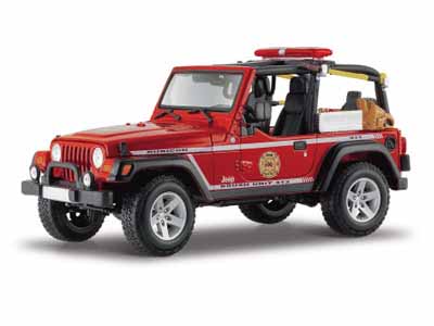 Модель 1:18 Jeep Wrangler Rubicon Brush Fire Unit - red