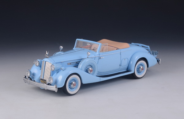 packard twelve 1407 bohman & schwartz convertible coupe 1936 light blue GLM43107401 Модель 1:43