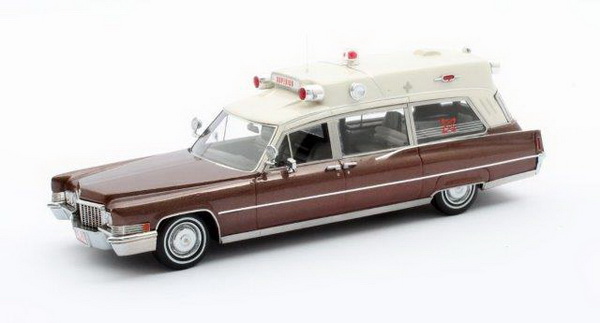 cadillac superior 51+ "ambulance" (скорая помощь) 1970 brown MX20301-193 Модель 1:43