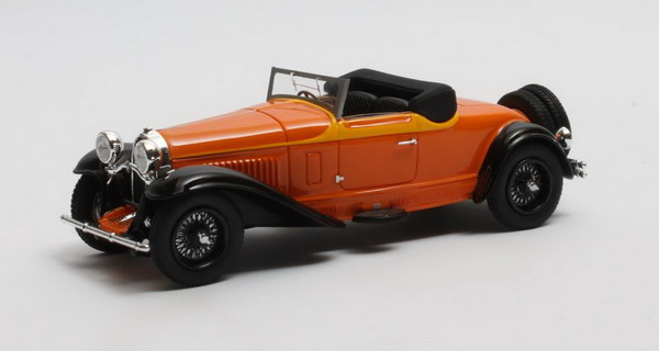 Модель 1:43 BUGATTI Type 46 Cabriolet de Villars #46360 (открытый) 1930 Orange