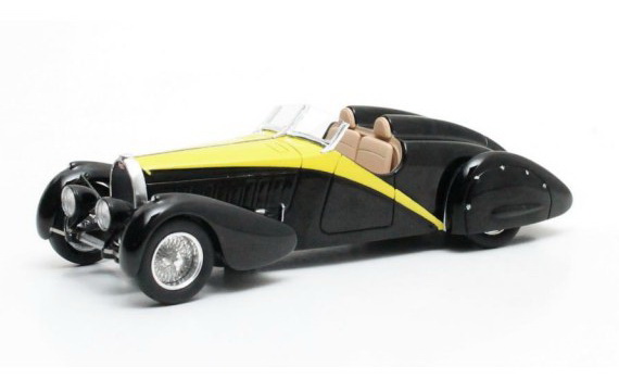 Модель 1:43 Bugatti T57 Roadster «Grand Raid» Gangloff - black/yellow (L.E.408pcs)
